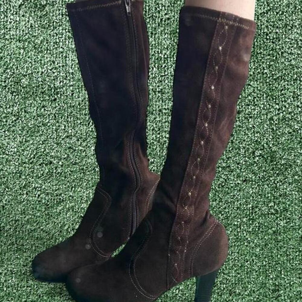 y2k vtg mudd brown suede boots - Picture 3 of 8